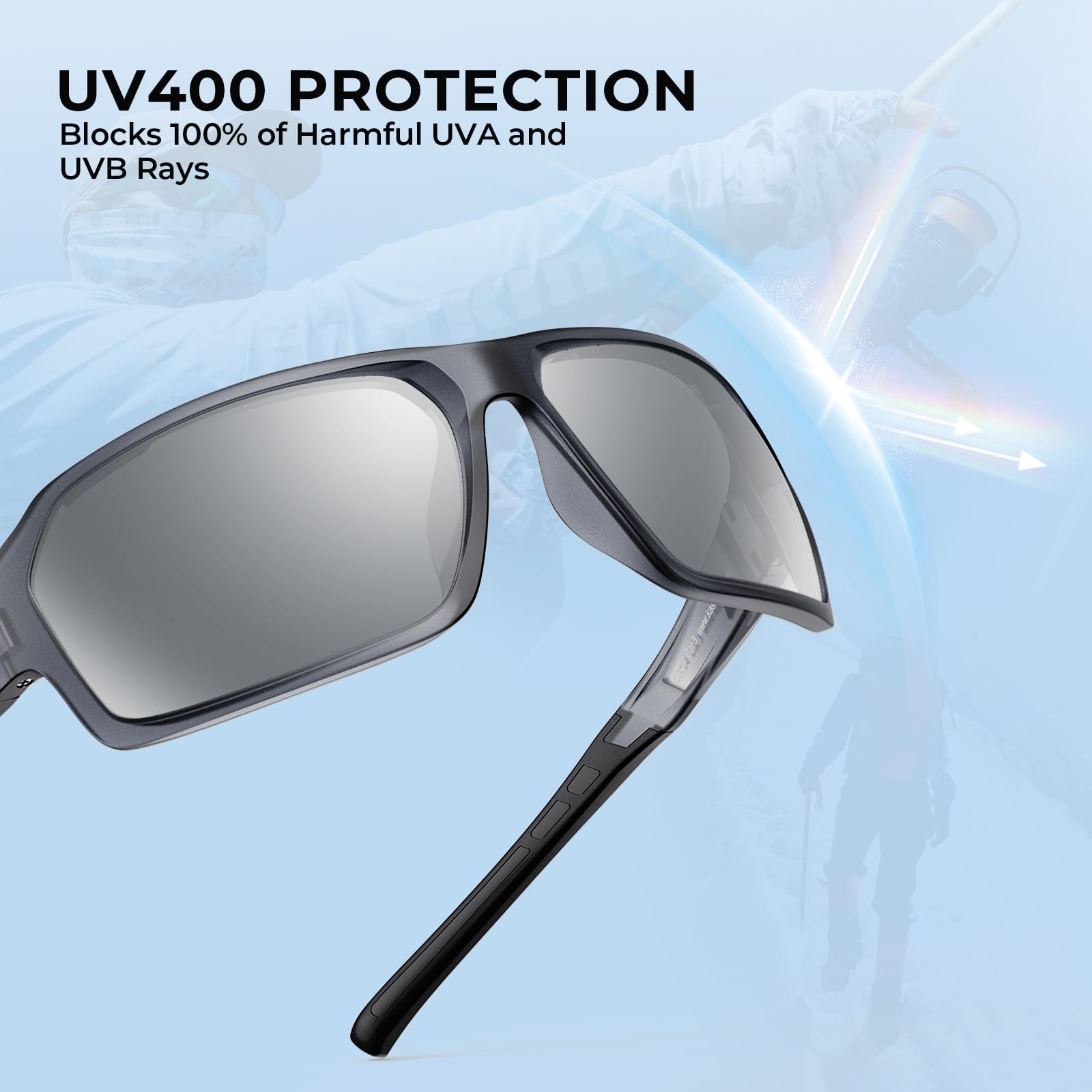 KastKing Chippewa - Lentes de sol polarizados para pesca, protección UV400, marco completo, lentes TAC de 1.0 mm