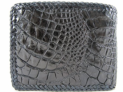 Genuine Crocodile Alligator Foot Claw Skin Leather Handmade Wallet (Black)3