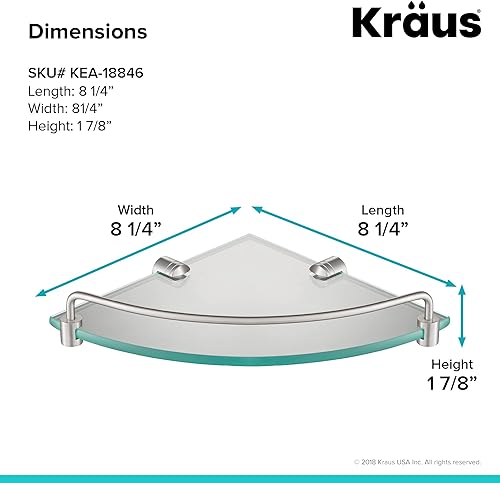 Miniatura 3 de Kraus Elie KEA-18846BN - Estantería esquinera para baño, acabado de níquel cepillado