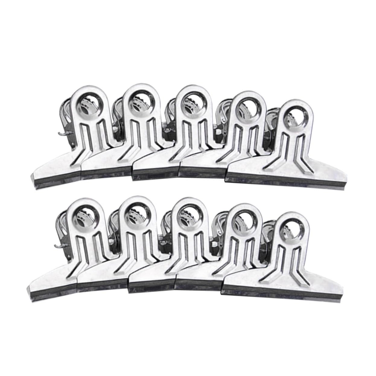 ARTIBETTER 10 Pcs Brushed Stainless Steel Chip Bag Sealer Clips for Easy Air Tight Storage