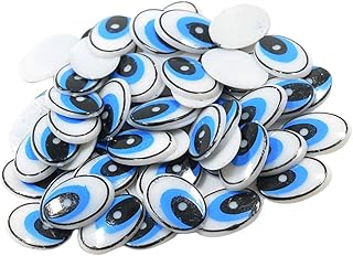 Sharplace 60 Pièces Yeux Ovales Plats Yeux de Sécurité en Plastique, Yeux Mobiles Adhésifs, Fournitures D'artisanat d'art,...