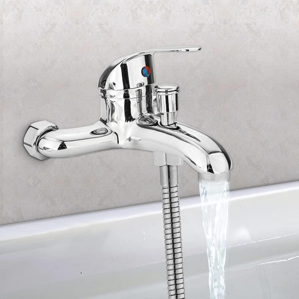 Biella Chrome Wash Basin & Shower Mixer Tap – Sleek Monobloc Faucet with Pop-Up Click Waste for Effortless Hot & Cold Water Control (SHOWER MIXER)