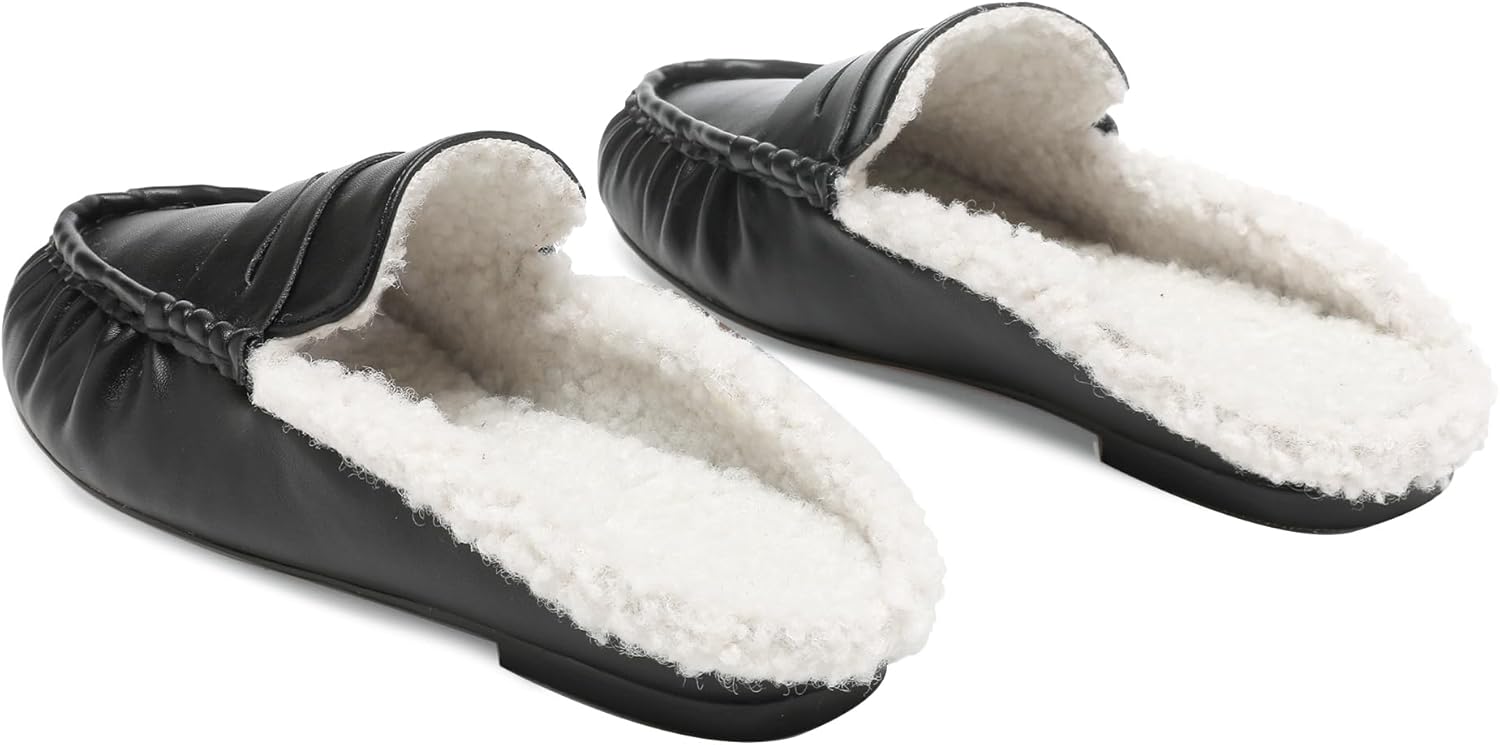 Penny Loafers for Women Comfortable Slip on Suede Loafers Mules Women’s Closed Toe Loafer Slides Shoes - Image 5