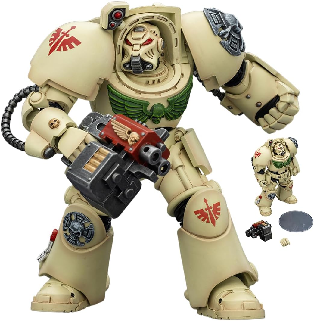 JOYTOY Action Figure Warhammer 40K 1/18 Dark Angels Deathwing Terminator 2 with Power Fist and Storm Bolter, 15+Age Collection Model Birthday Gift 5.63in, JT03134