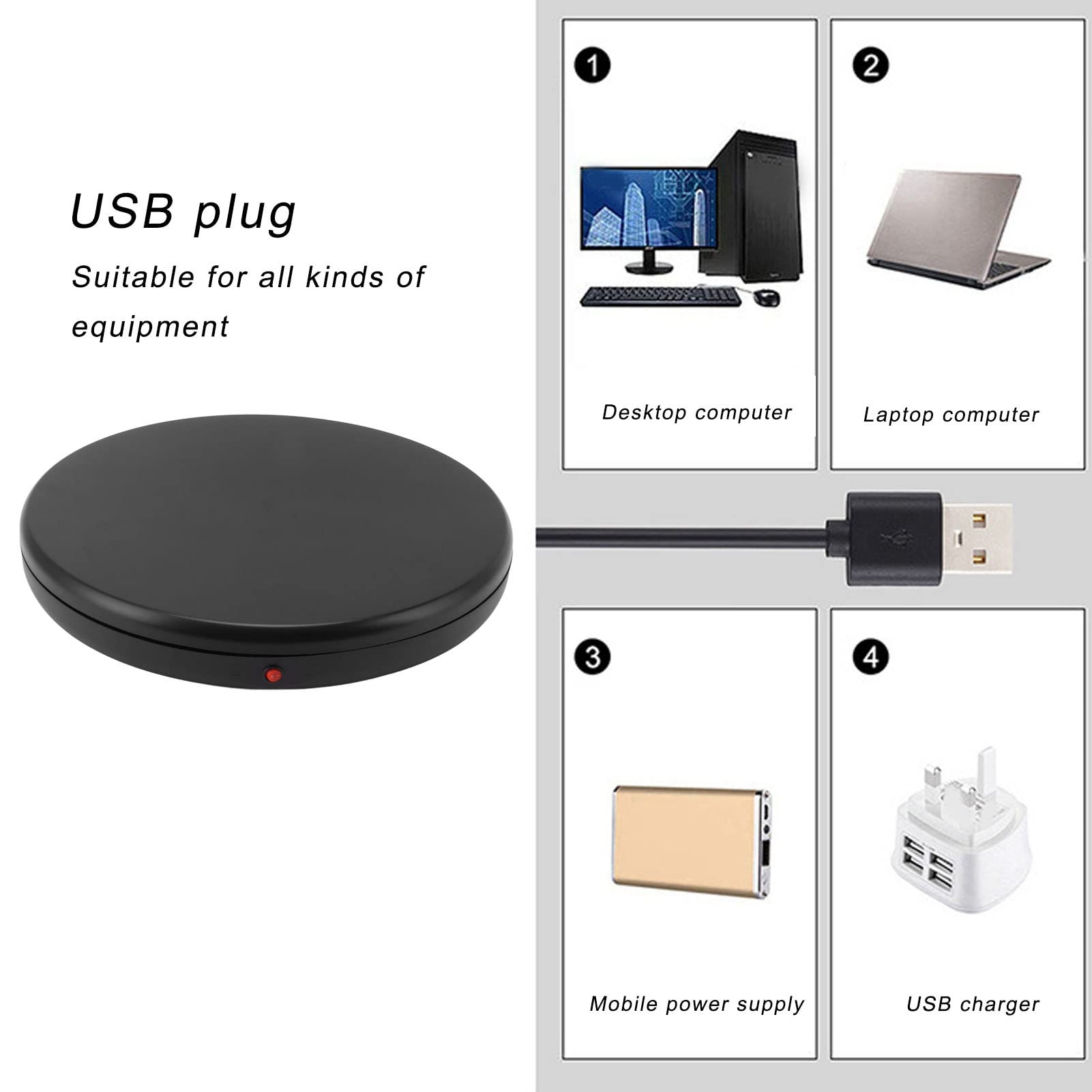 Plateau Tournant électrique de 45 Cm pour la Photographie, capacité de 100 Kg, 25s/r, Support D'affichage à 360 Degrés, Télécommande, pour la Diffusion en Direct, la Prise de Vue