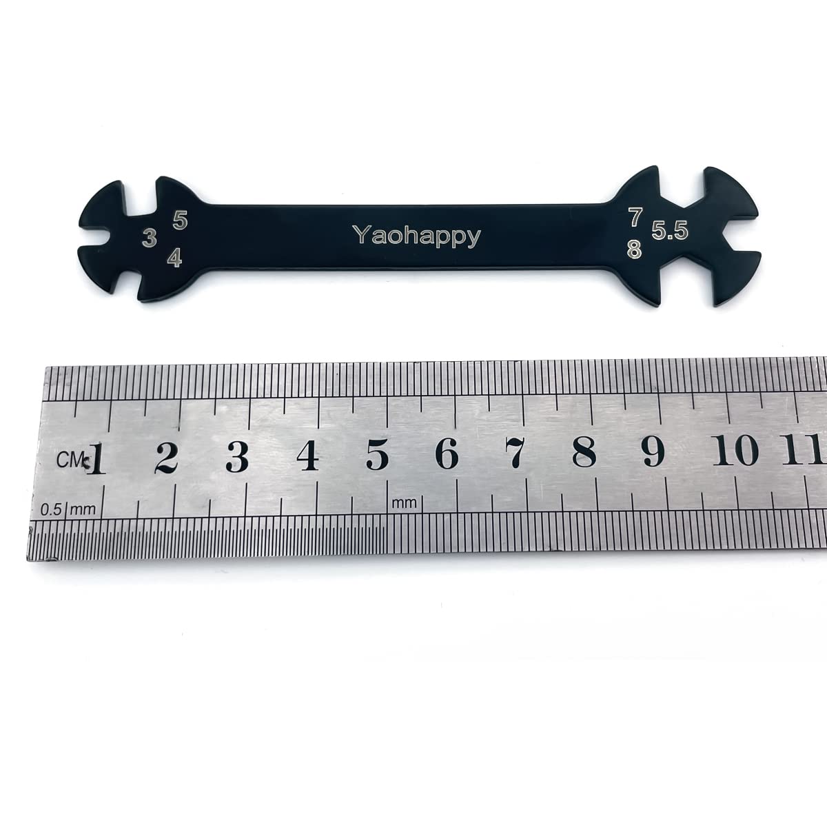 RC Car Wrench Multi-Function Wrench Turnbuckle Wrench with Cross Wrench for RC Car Repair Work, Black - Image 2