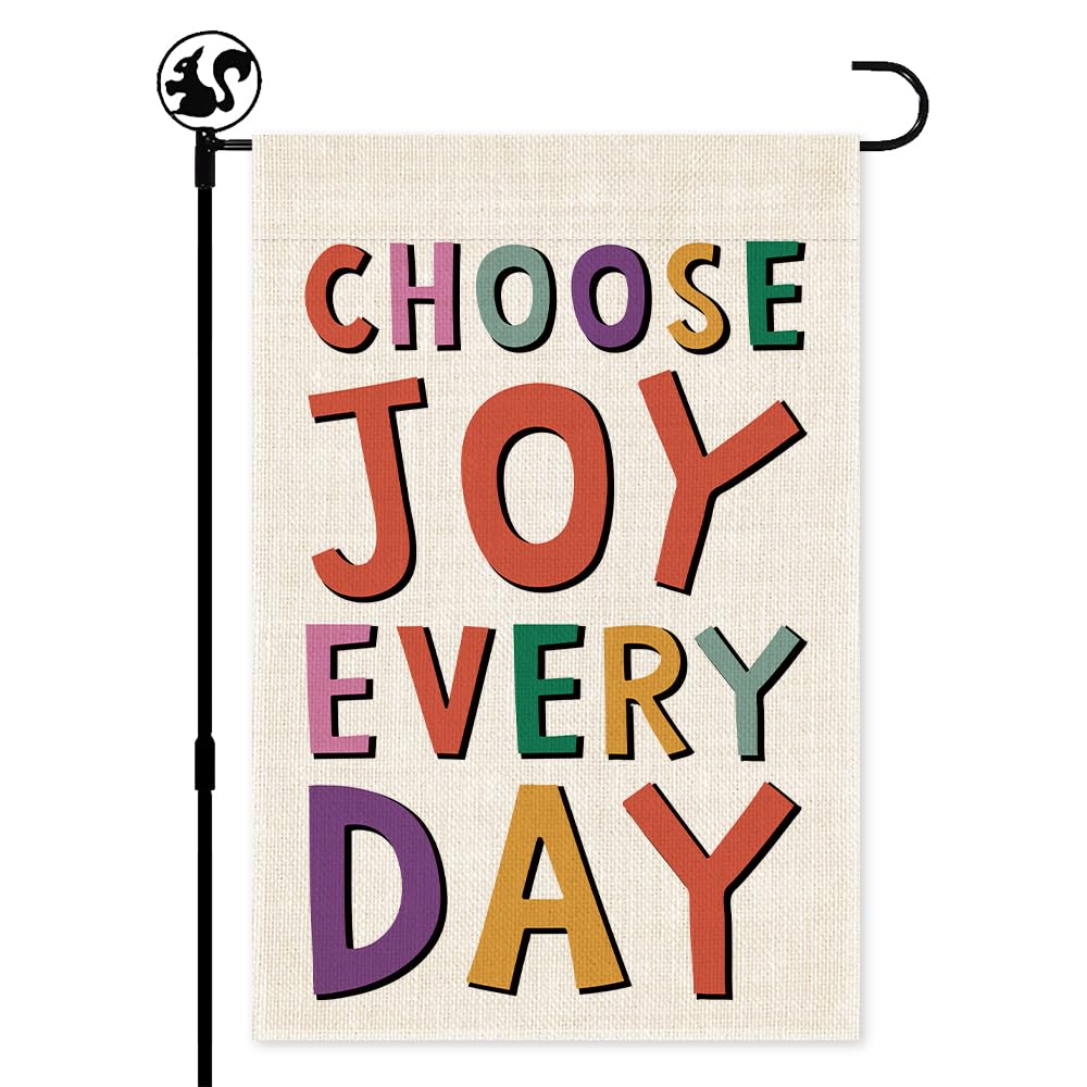 LAGZDFC Choose Joy Every Day Garden Flag Gifts, Double Sided Farmhouse Lawn Outdoor Indoor Decor Yard Flags, Positive Motivational Banner For Outside,