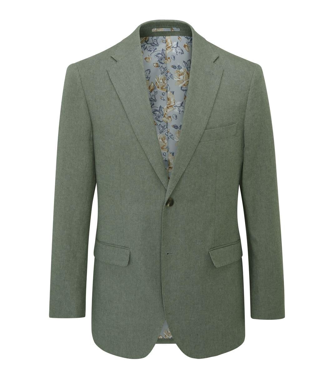 Skopes Calvados Linen Blend Tailored Fit Suit Jacket for Men in Sage, 54S