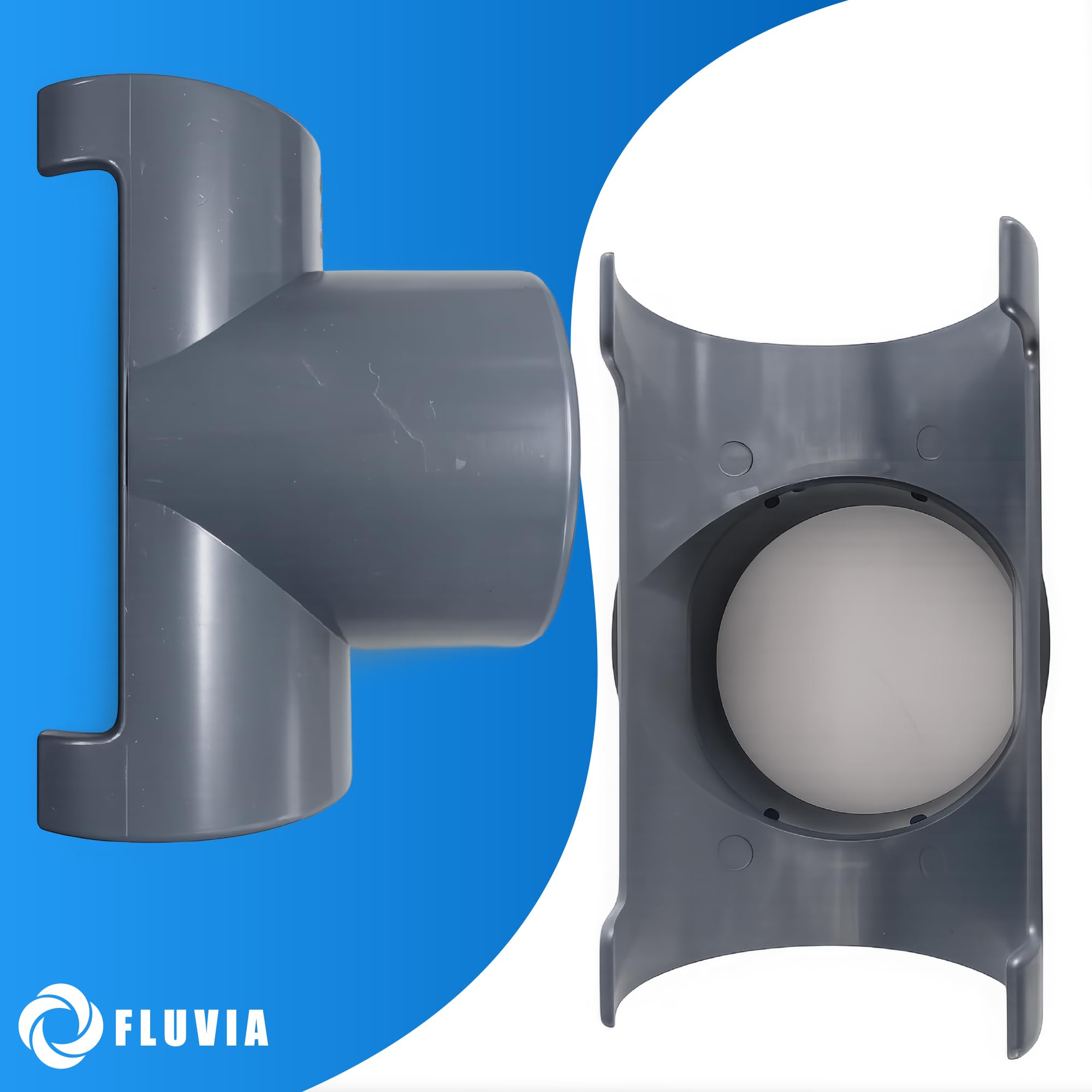 Injerto PVC 110mm con Salida 110mm a 90° con Abrazadera – Collarín PVC Gris para Tuberías de Saneamiento | Conexión Rápida y Estanca | FLUVIA