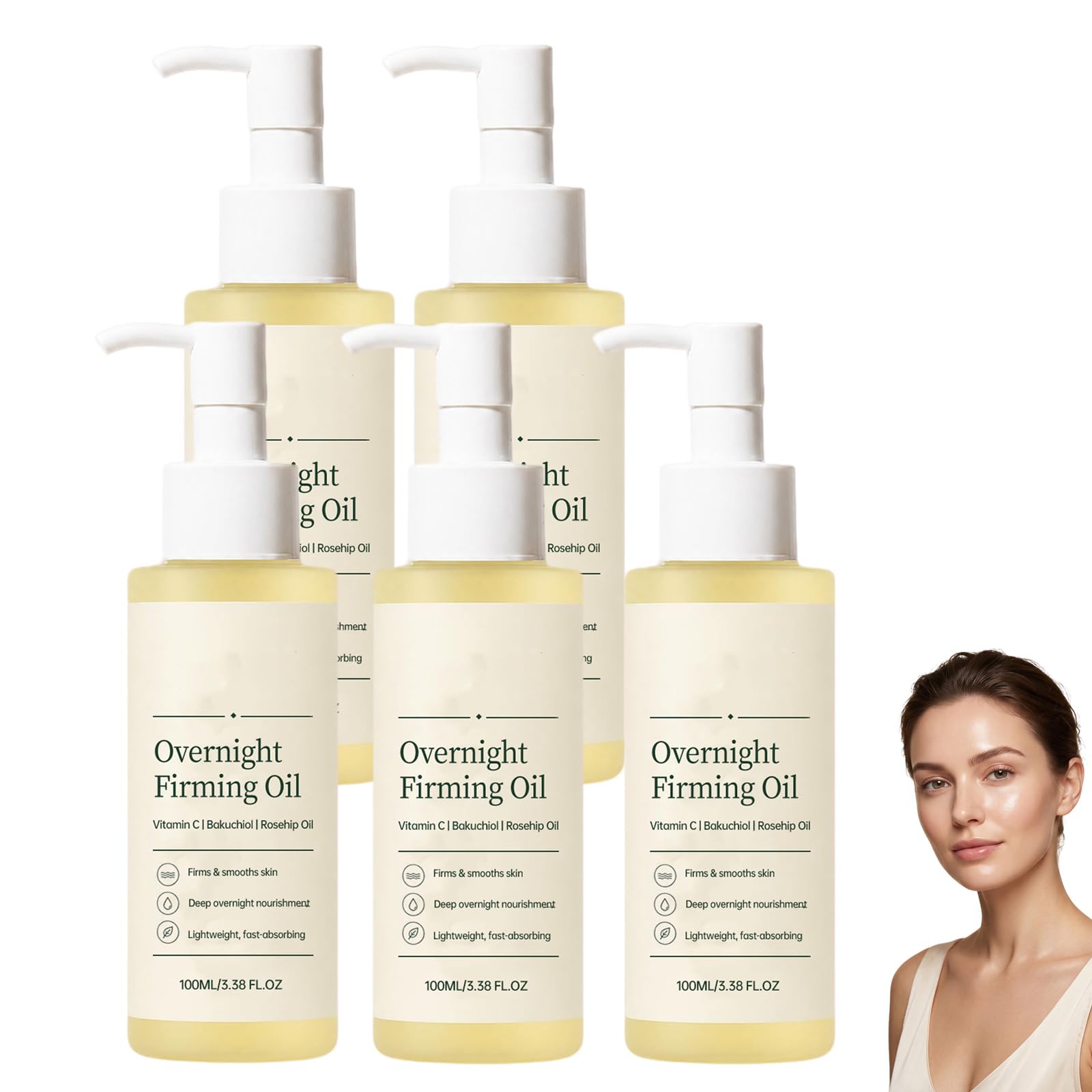 Straffendes Gesichtsöl für die Nacht, Gesichtsöl mit Vitamin C (5pcs)