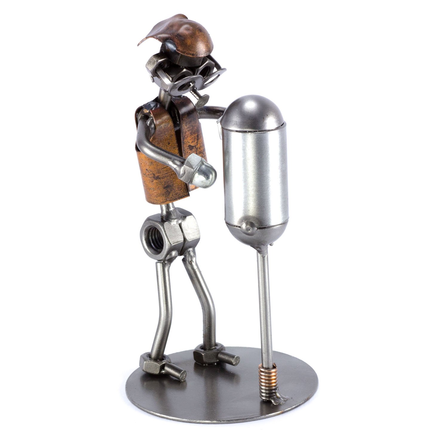 Steelman24 I Figurine en métal Boxeur avec Punching-Ball I Made in Germany I Idées Cadeaux I Sculpture d’Acier I Hommes de métal