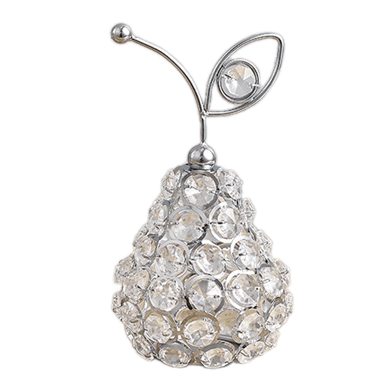 TWISAXC Elegant Fruit Statue Ornament Vivid Cute Tabletop Decoration Addition To Home Decor And Office Space Fruit Statue Ornament Is Made With Fine Workmanship And Vivid Details, Pear Silver