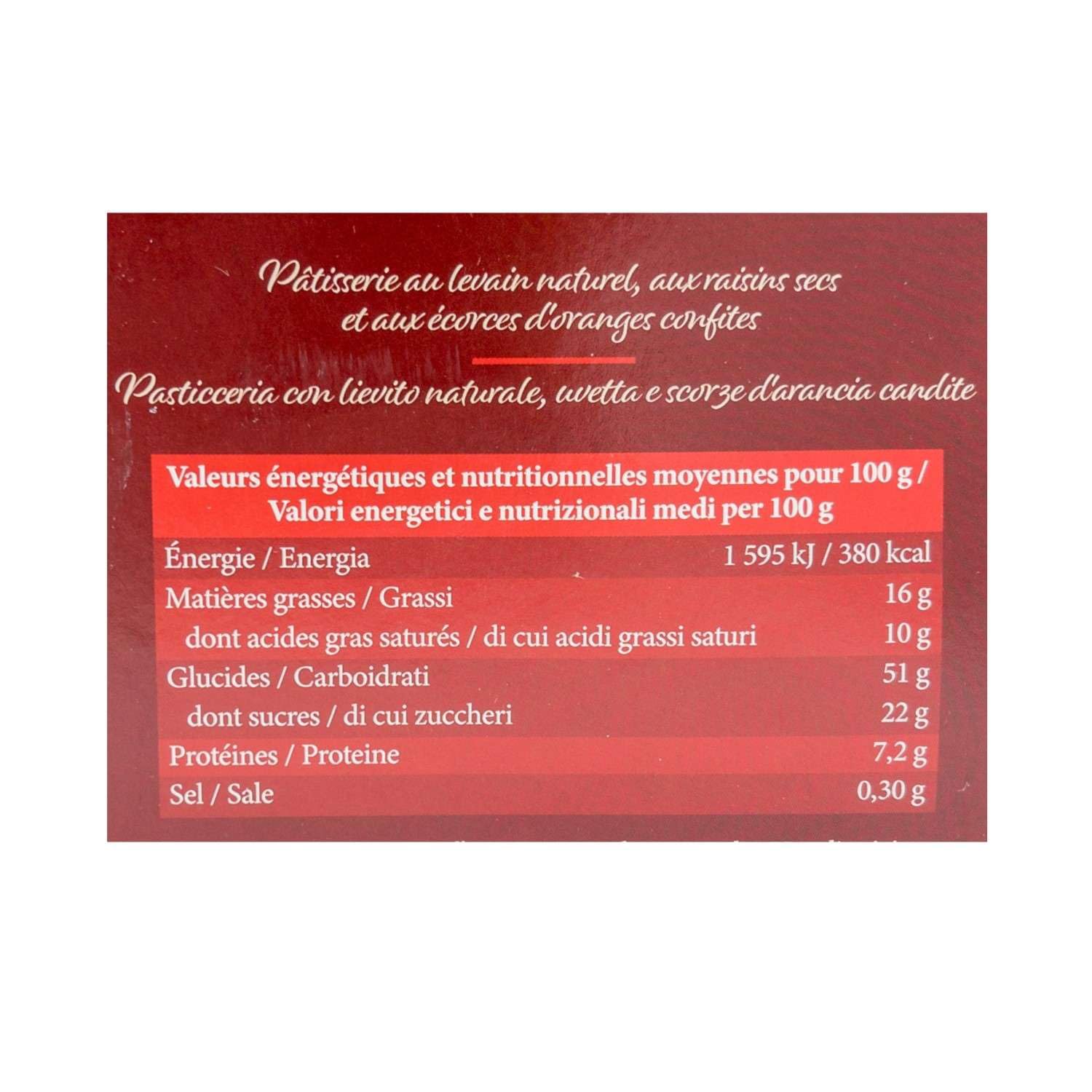 Panettone pur beurre fabriqué en Italie - lot de 12 boîtes de 900g - pâtisserie au levain naturel, aux raisons secs et aux écorces d'oranges confites
