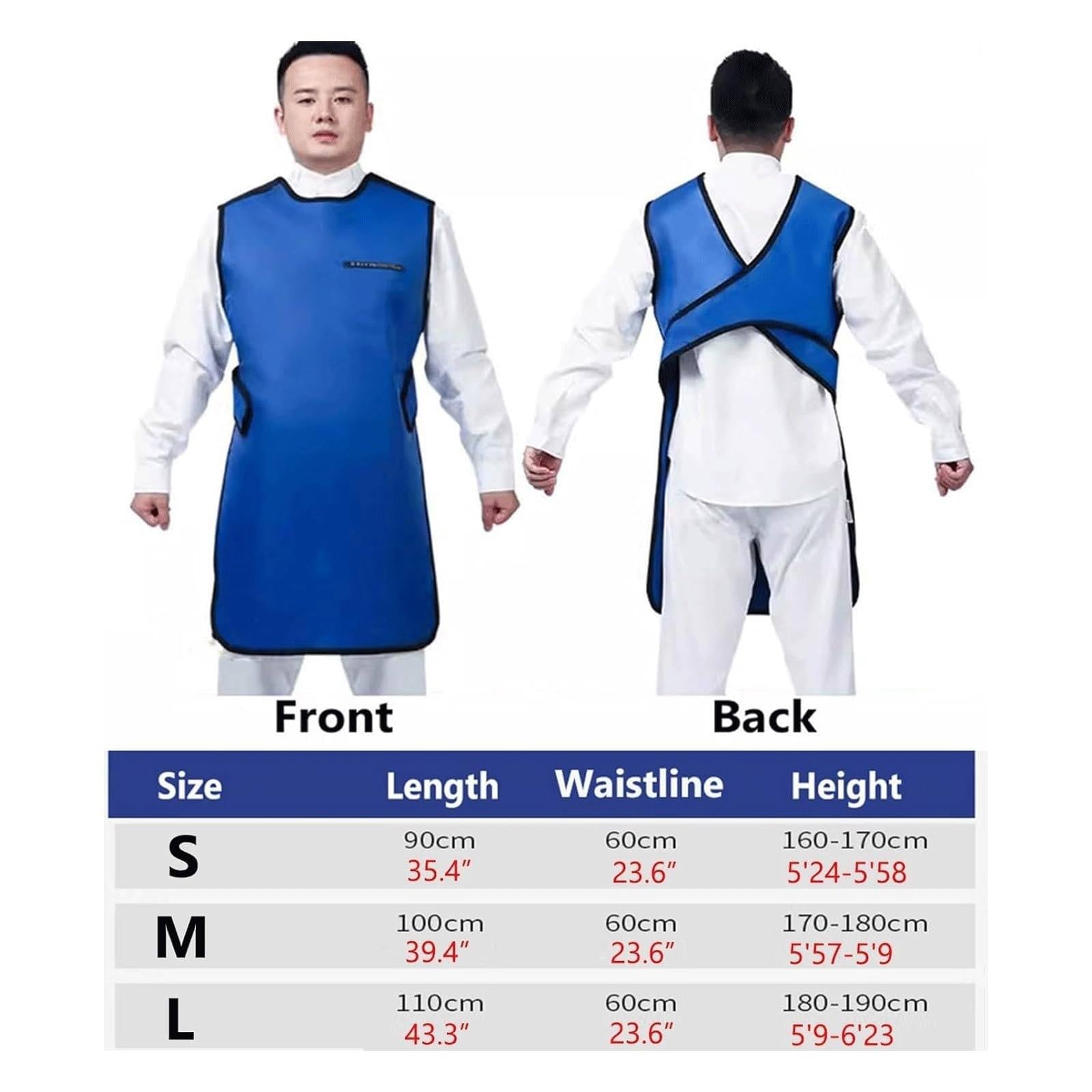 Grembiule Protettivo Raggi X Piombo 0.35mmPb 0.5mmPb Abbigliamento Protettivo Radiologico per Odontoiatria Clinica Veterinaria CT MRI Schermatura Professionale per Adulti Unisex | 0.35mmpb,Small