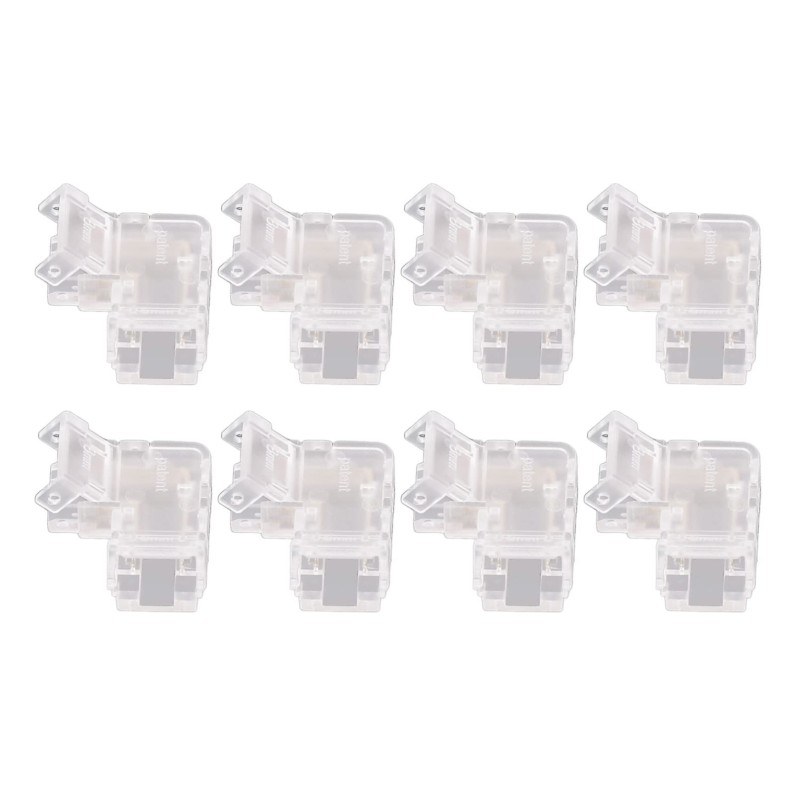 Jelquix 8pcs L Shaped COB Connector, 2Pin 8mm LED Strip Light Connectors, No Soldering Needed Connector with Snap Design, Ideal for COB LED Strip Lights