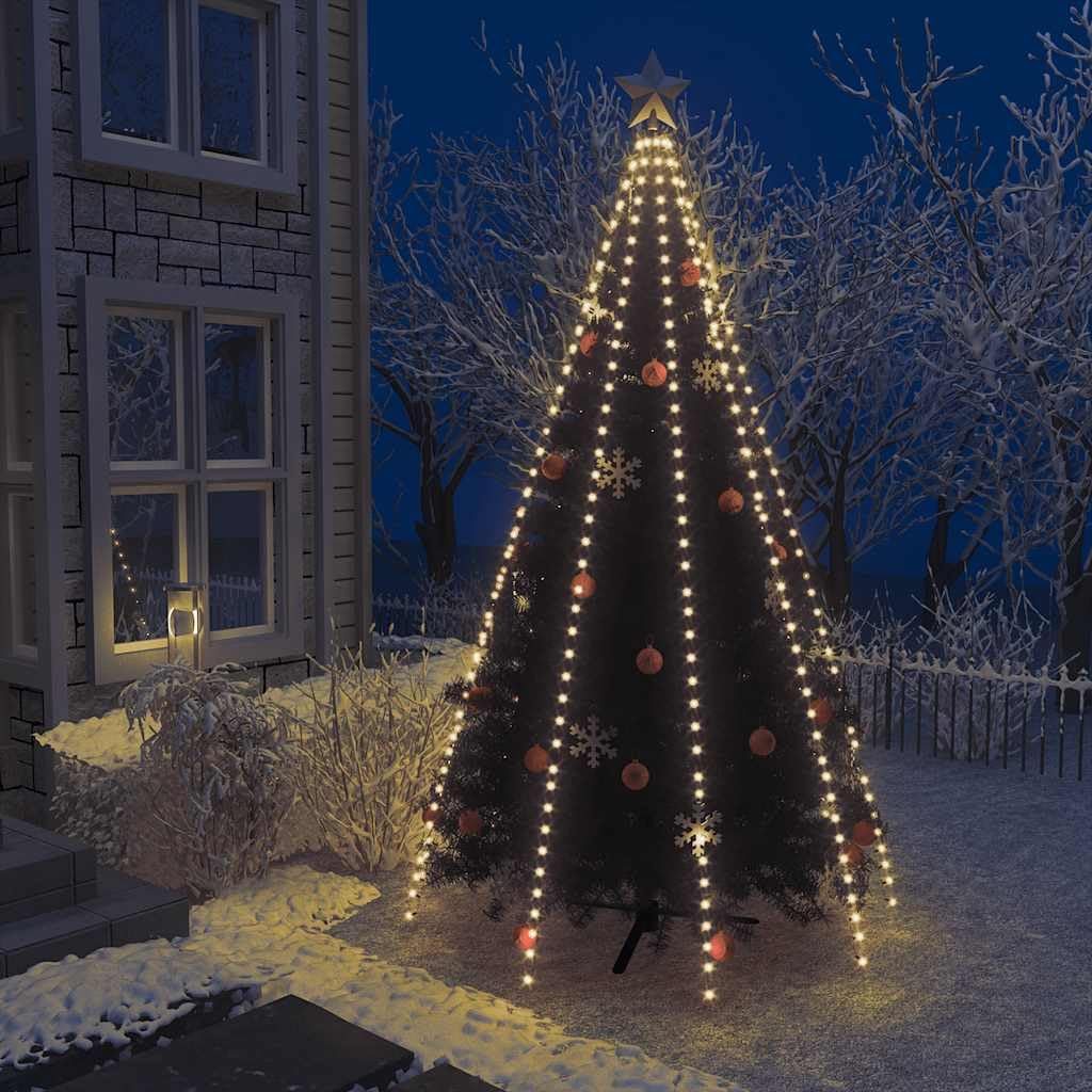 Guirlande Lumineuse Filet d'arbre de Noël 400 LED Blanc Chaud 400 cm Vert foncé câble 10 m pour décoration intérieur extérieur Sapin Ambiance Festive