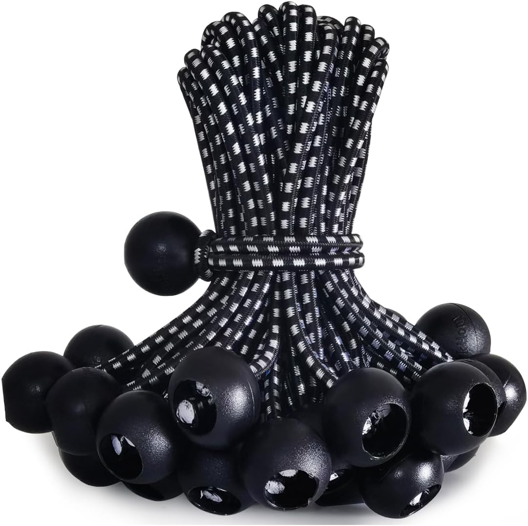 30PCS of 3 Sizes Ball Bungee Cords, 6, 9, 11 Inch Tarp Canopy Bungee