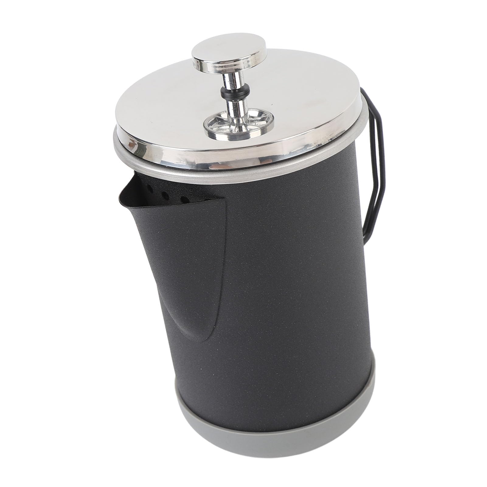 Tragbare French-Press-Kaffeemaschine aus Edelstahl, 1000 Ml, Leicht zu Reinigende Handgebrühte Kaffeepresse-Teekanne für Camping, Stilvolles Design für Getränkegenuss (BLACK)