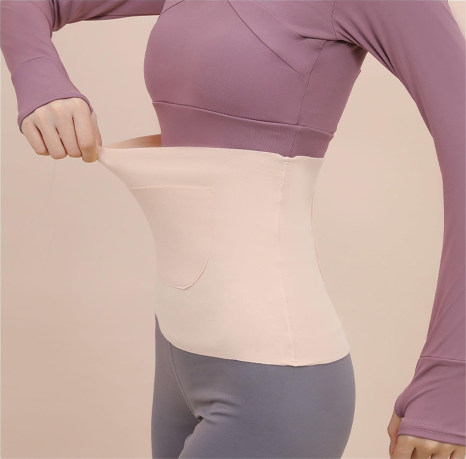 Ceinture de Sudation Ceinture De Soutien Du Ventre En Coton, Ceinture De Soutien Du Ventre Unisexe Avec Deux Poches Ceinture Abdominale