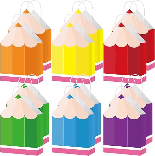 12Pcs Welcome Back to School Pencil Gift Favors Bags First Day of School Candy B