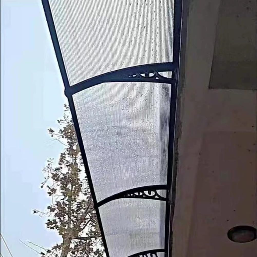 Markiza okienna, zewnętrzna osłona balkonu z poliwęglanu, baldachim na patio na drzwiach, pusta blacha chroniąca przed światłem słonecznym(80x80cm)