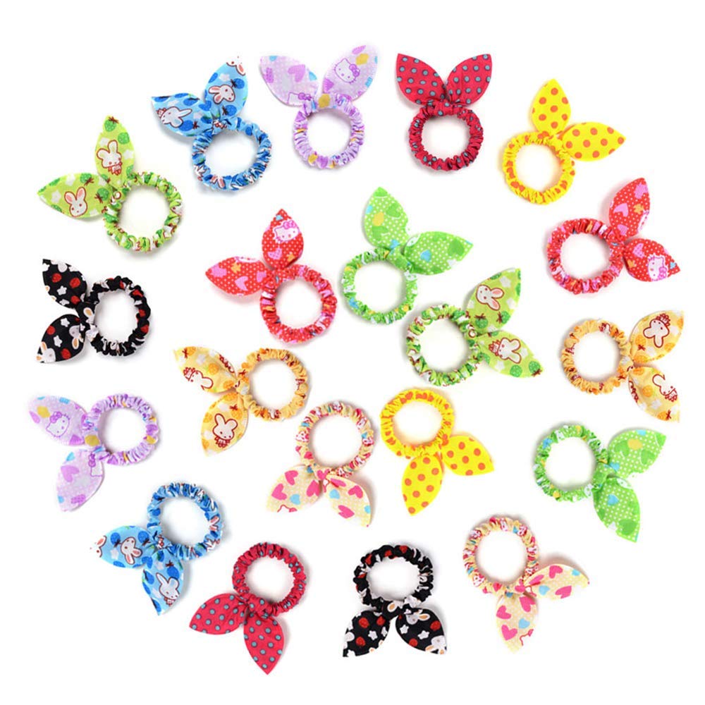 FAMEZA Girls Chiffon, Elastic TS Cute Rabbit Ear Hair Tie/Bands/Ropes/Ponytail Holder (Multicolour), 20 Pieces (B07P98W1CC) Amazon Price History, Amazon Price Tracker