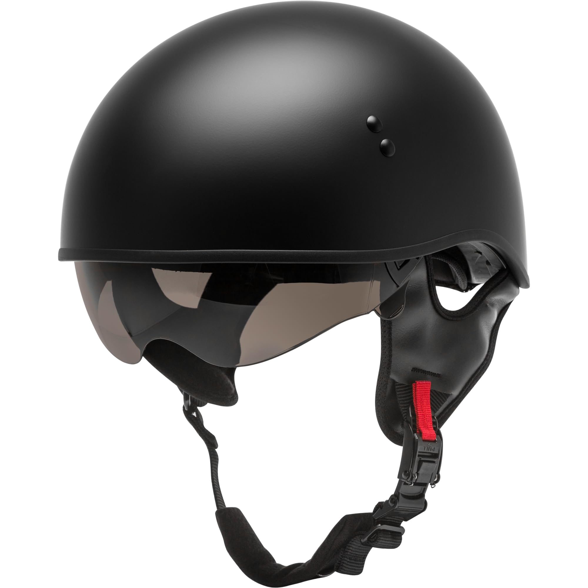 GMAX HH-65 Naked Half Helmet (Matte Black, Medium) - FMVSS 218 Approved