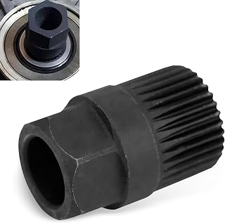 leechio 1 PC Automotive Generator One-Way Pulley Disassembler, Alloy 33-Tooth Clutch Wheel Detach Socket Tool, Repair Replacement Accessories, Compatible with Volkswagen Audi Mercedes-Benz (Black)