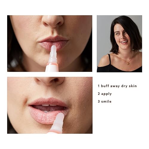 Miniatura 4 de Undone Beauty Lip Life - Tinte labial hidratante con punta exfoliante para una eliminación suave de la piel seca y brillo no pegajoso incoloro,