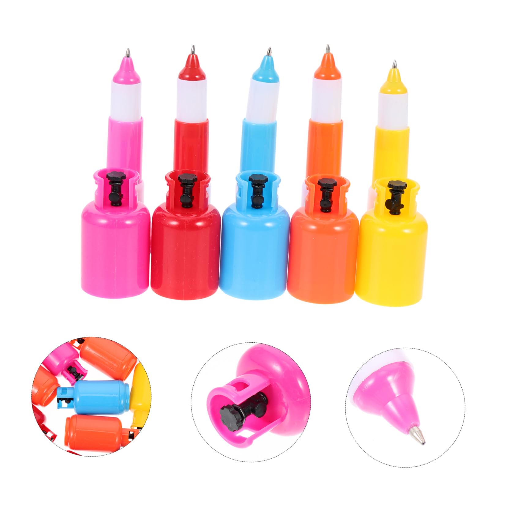 Tofficu 5 Set Penna A Sfera Per Serbatoio Di Gas Punto Agitarsi Gadget Gel Evidenziatori Multi Penne Nere Prodotto Penne Divertenti Penne A Sfera Portatili Plastica 18 Pezzi * 5