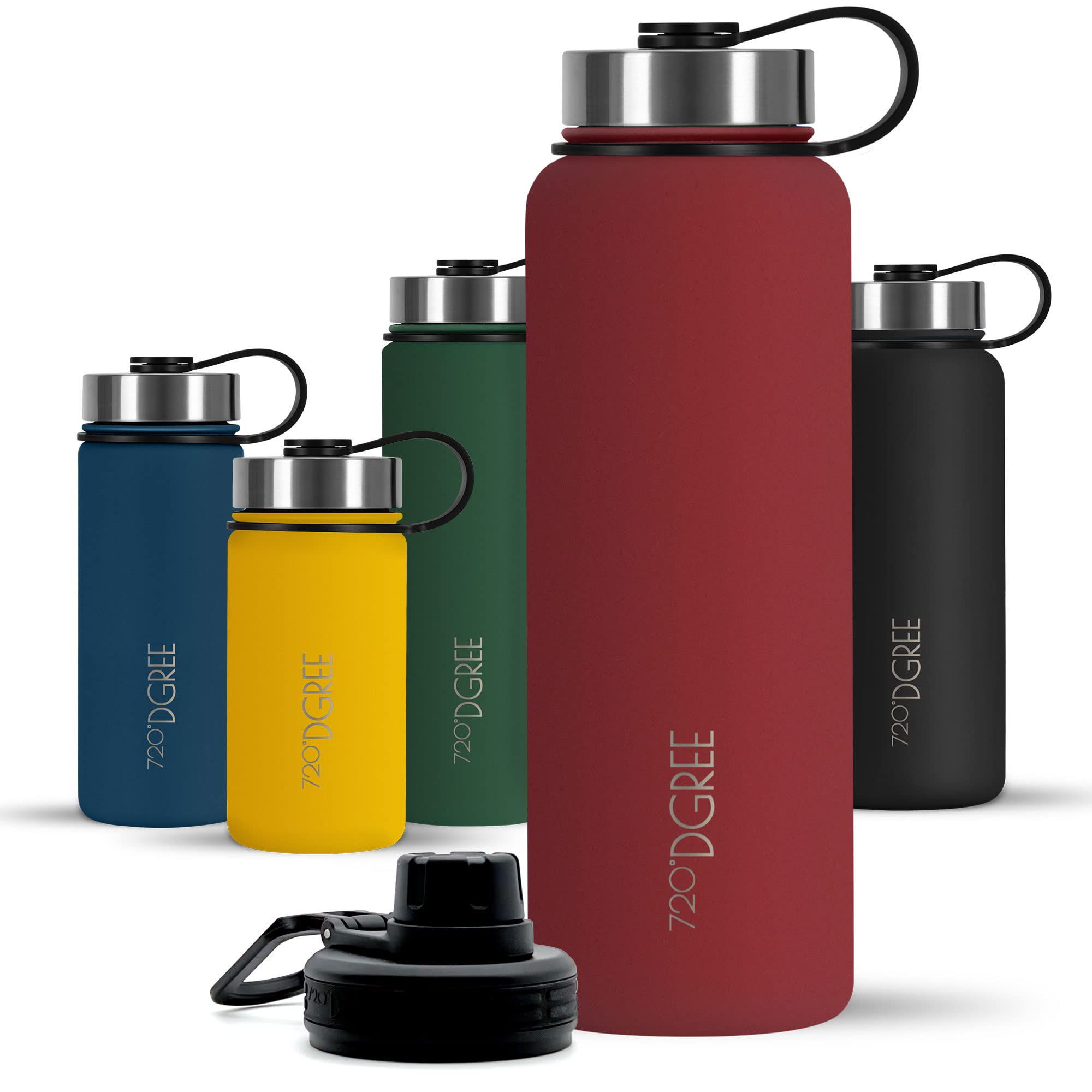 720°DGREE Vaccum Insulated Water Bottle “noLimit“ - 530ml - Leakproof, BPA-Free, Thermo Stainless Steel Flask - for Carbonated Drinks, Kids, Children, Sports, Gym, School, Travel, Outdoor +Sports-Cap