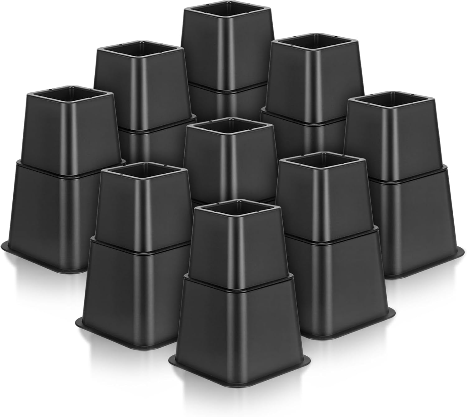 9 Pack Adjustable Bed Risers 3 & 5 Inch Stackable or 8 Inch Combined Heavy Duty Furniture Risers for Sofa Desk Legs Increase Under Bed Storage, Supports Up to 1300lbs