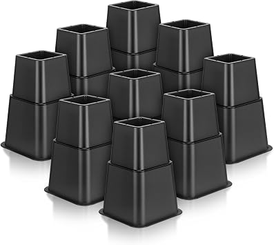 9 Pack Adjustable Bed Risers 3,5,8 Inch Stackable Heavy Duty