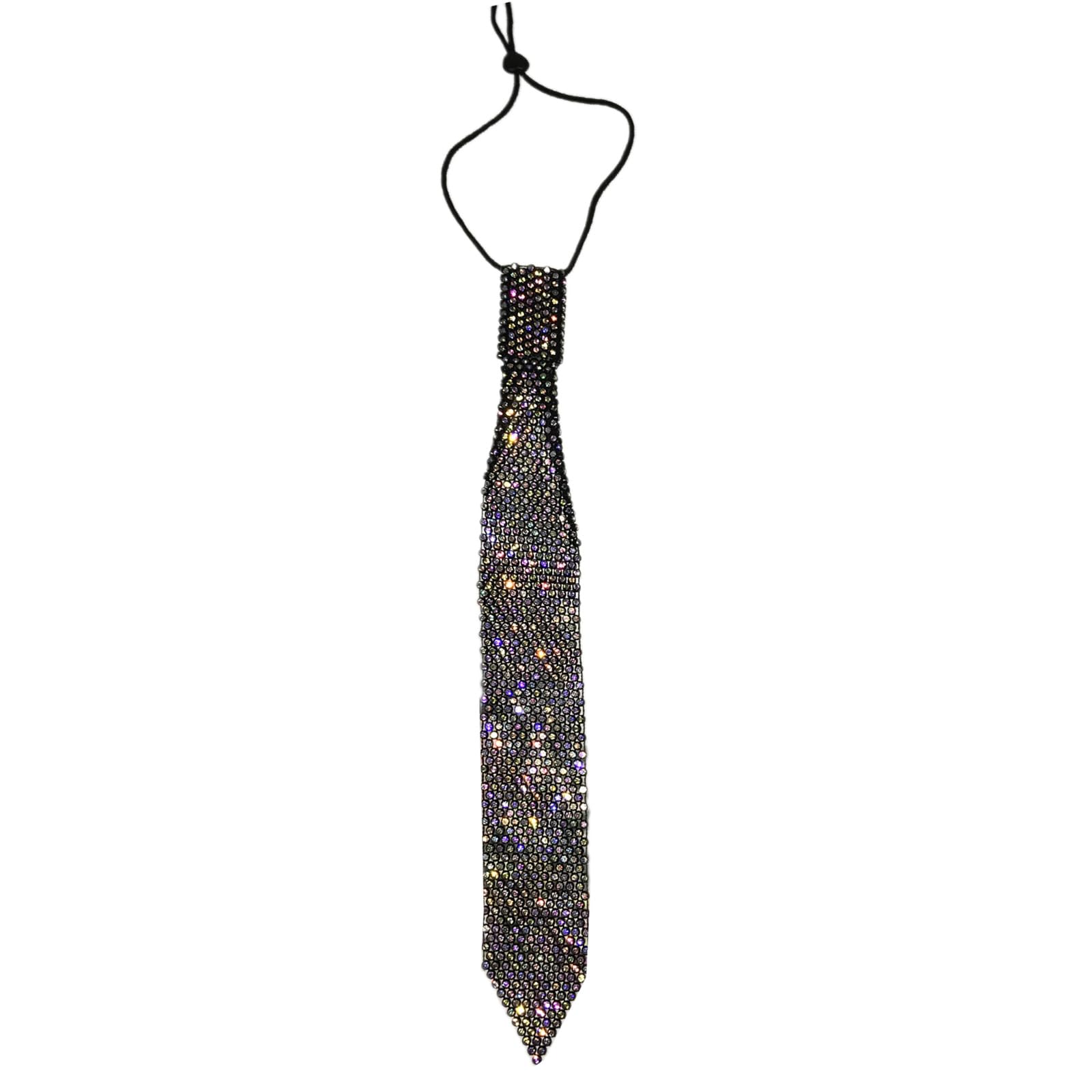MICFENY Punk Necktie Necklace with Shimmering Rhinestones for Fashion Enthusiasts Crystal for Weddings and Parties