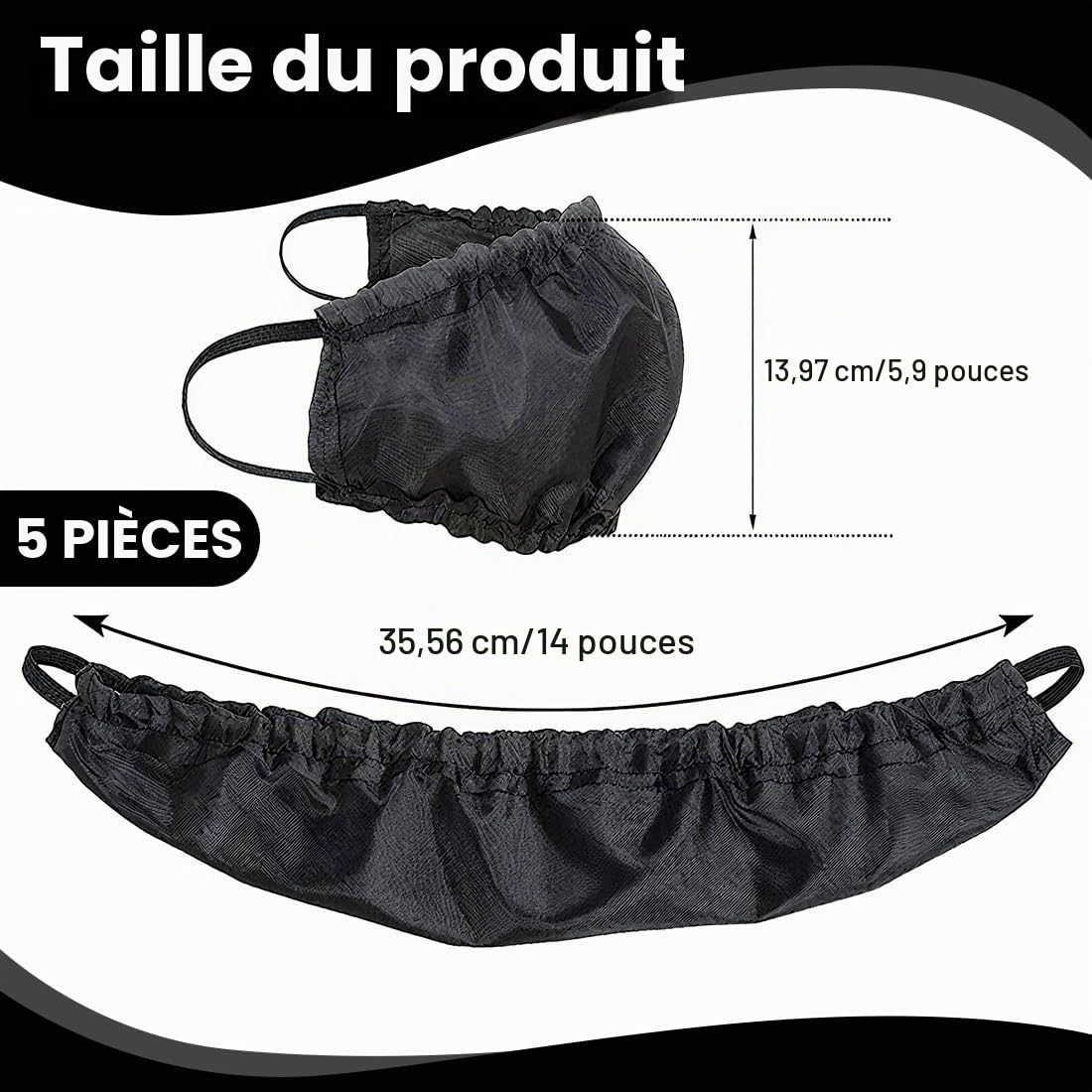 GXGM 5 Pièces protections de barbe pour homme, cache barbe, protection des poils du visage, masque en respirante, anti-poussière, convient pour un usage au restaurant, protection en