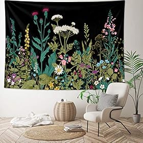 HOMKUMY Flower Wall Tapestry, Bohemian Hippie Tapestry Flower Psychedelic Indian Wall Hanging Tapestry for Home Decor… 61FnnR64jRL. SS280