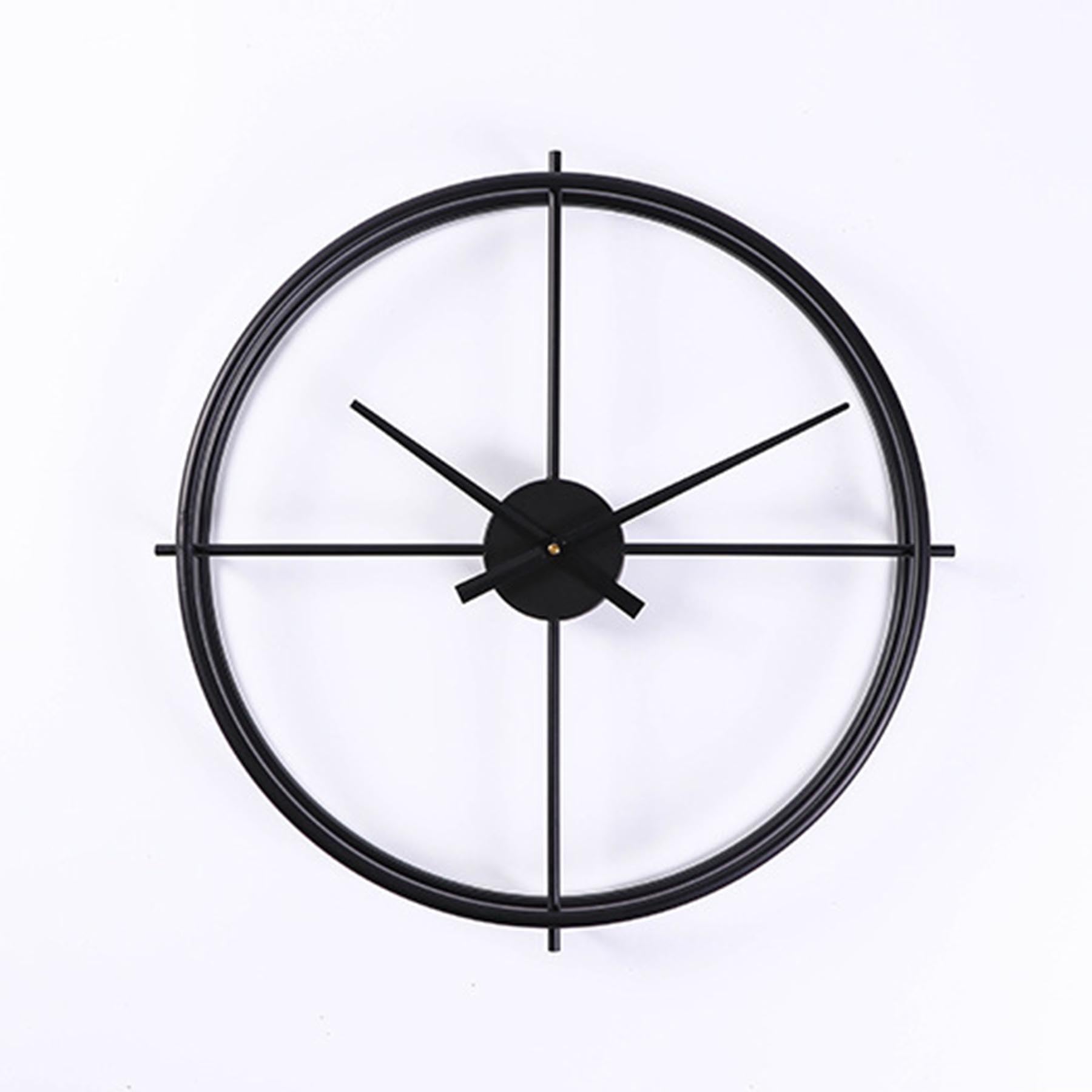 Rozhuhro Modern Simple Wall Clock, Large Silent Non Ticking Metal Wall Clock, Classic Round Decorative Wall Clocks, Battery Operated, for Kitchen,Bedroom,Office,Fireplace,Home Decor