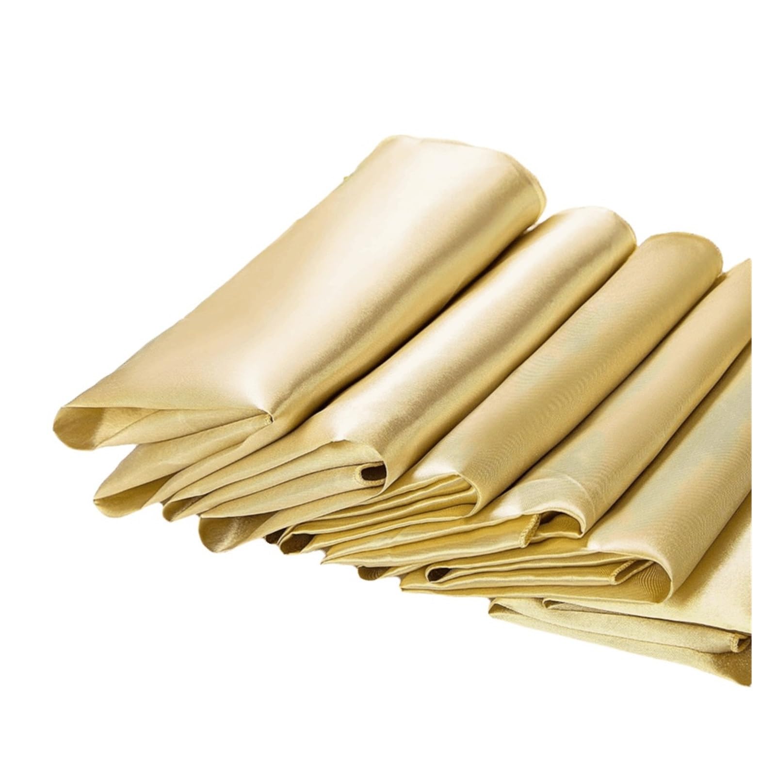 Satin Dinner Napkins 10pcs 30x30cm Silky Satin Napkin Smooth Solid Color Dinner Napkins Square Table Birthday Party Decor(Gold)