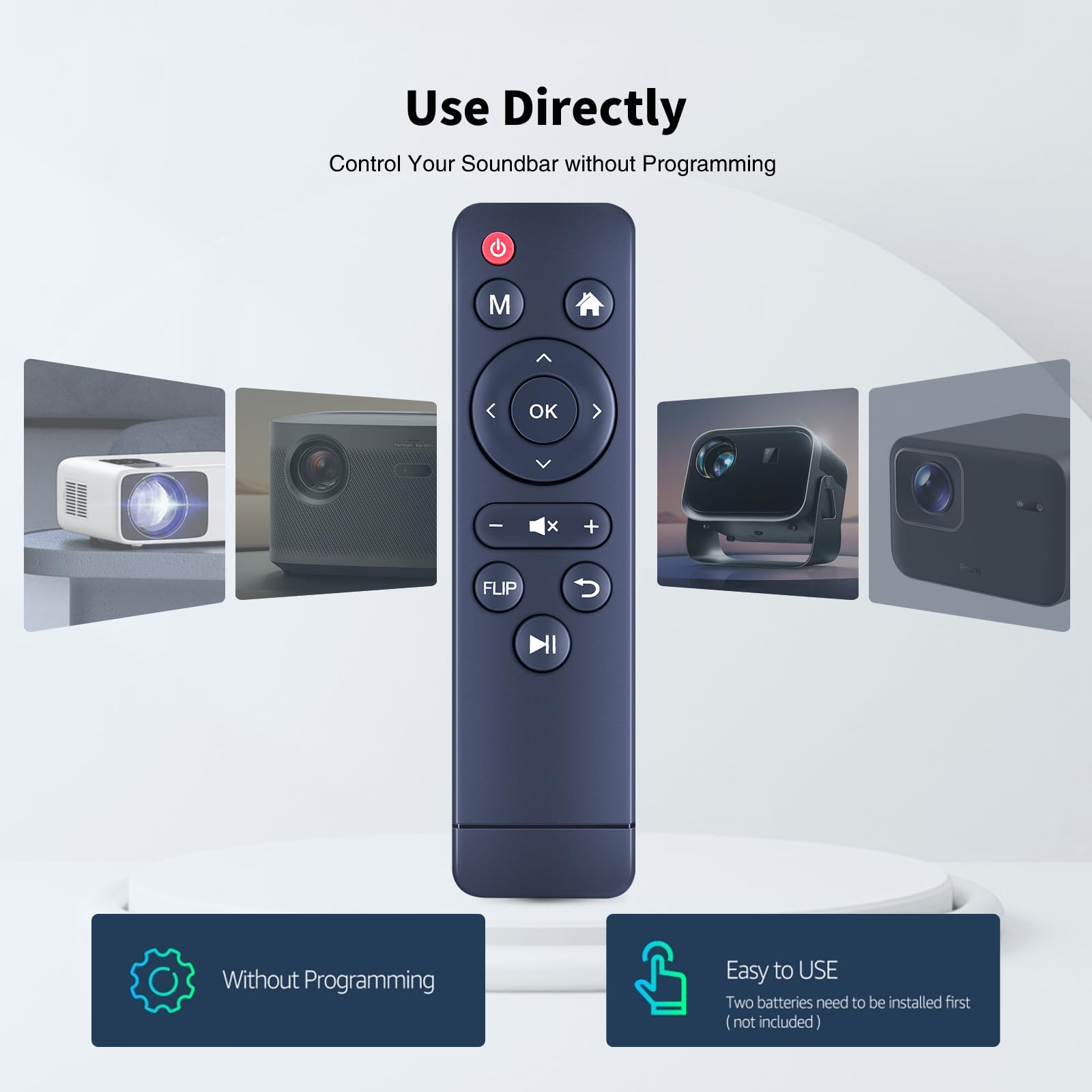 Telecomando di ricambio per mini proiettore AKlYO ClokoWe Wimius DBPOWER ARTSEA Blitzwolf Mirval Home Entertainment e film portatili M8 K2 T20 PJ0703 W25 BW-VP10