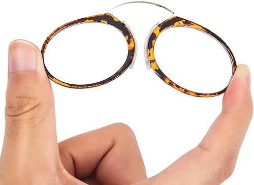 Miniatura 4 de REAVEE Anteojos de lectura ultra finos sin brazos para hombres y mujeres, sin clip de nariz de sien, bolsillo pequeño con mini funda portátil,