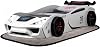 Coemo Vento Car Bed White 90 x 200 cm in Racing Car Design with Slatted Frame and LED Headlights - Perfect for Small Racers - L x W x H 260 x 109 x 60 cm