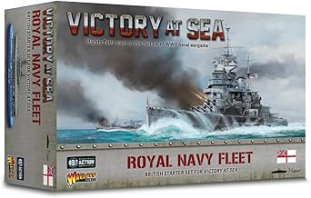 Warlord Victory at Sea Royal Navy Starter Fleet War Game - Role Playing Strategy Board Games for Adults, Table Top WWII Strategic Wargaming Kit - Tabletop Military History RPG with Terrain