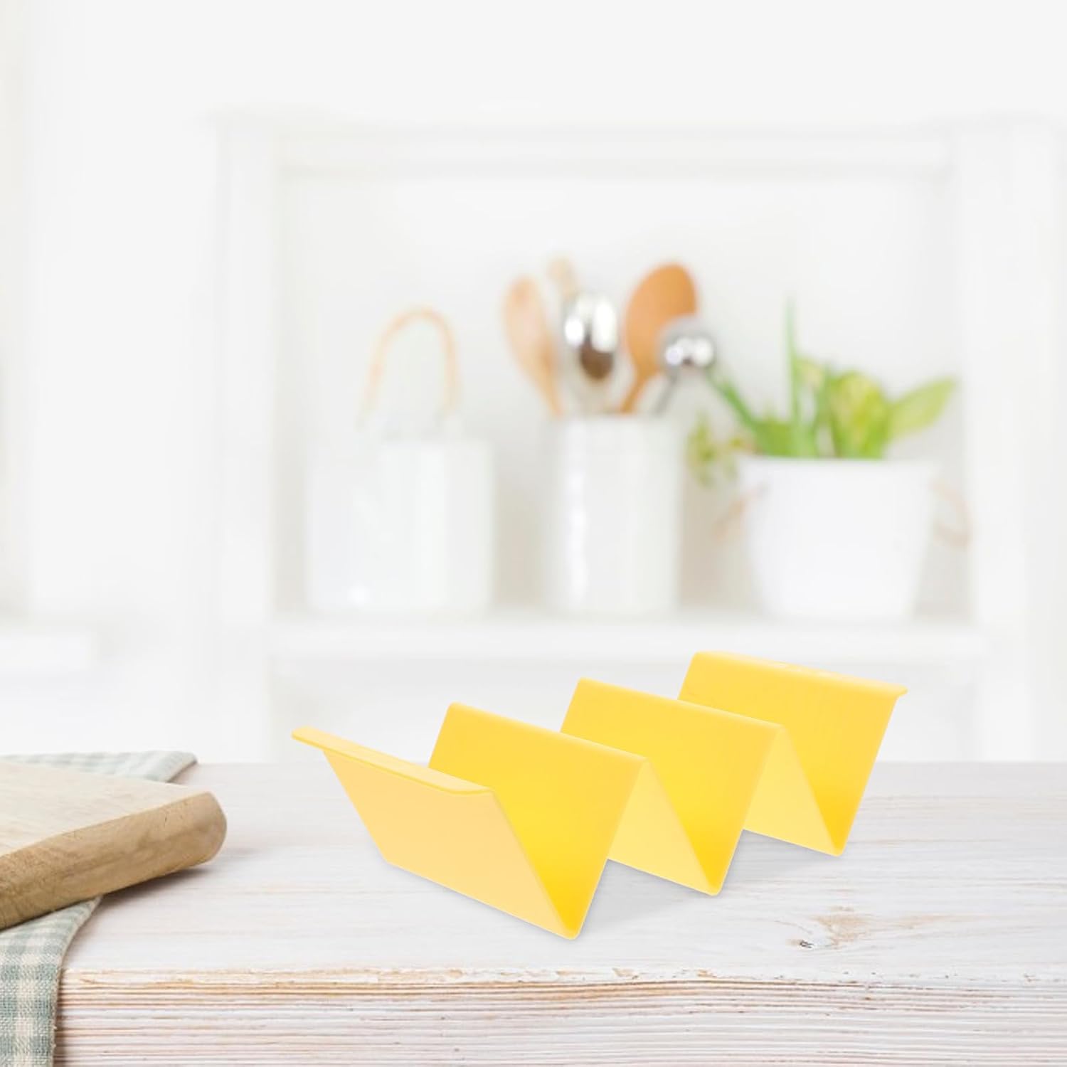 Yellow Plastic Taco Stand Holder 4pcs for Corn Tortillas