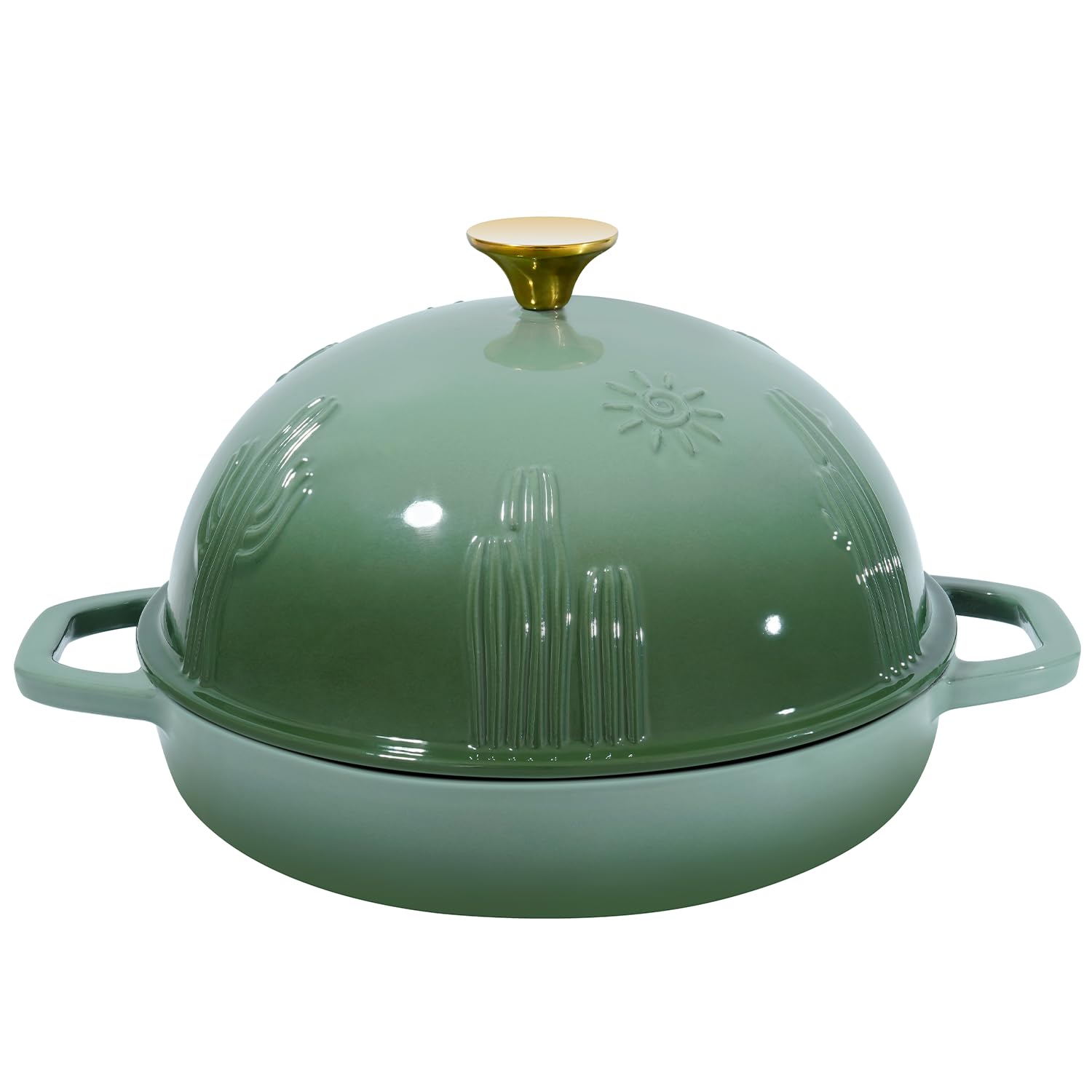 Flavehc Bread Oven Cast Iron Bread Dutch Oven with Cloche Lid