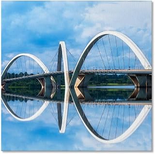 TIEOIYA Bridge Brasilia Capital Canvas Wall Art for Bathroom Bedroom Pictures Wall Decor Living Room Kitchen Office Framed Poster Prints Artwork Painting 16x16