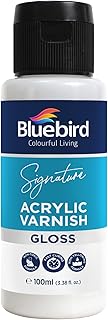 BLUEBIRD Barniz acrílico característico, brillante, 3.38 onzas líquidas (3.4 fl oz), no amarillento, no tóxico, antienloquecimiento, barniz básico para artistas profesionales, pintores de pasatiempos