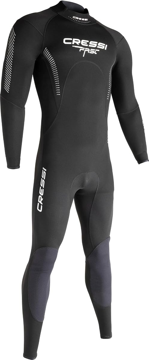 Cressi Traje de Neopreno de 1 mm para Hombre, Cierre con Cremallera Trasera, Buceo y Surf | Cremallera trasera con sellado adicional, zonas elásticas ergonómicas, rodillas antiabrasión, cierre ceñido en el cuello, trajes húmedos para hombres