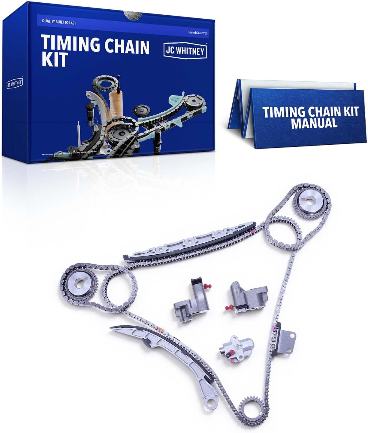 JC Whitney JFBAJCWTCK00096 Engine Timing Chain Kit with Tensioner - Fits DOHC V6 3.5L - Compatible with Nissan Murano 03-07, Maxima 02-03, 350Z 03-07, INFINITI G35 03-07, FX35 03-08, I35 02-04