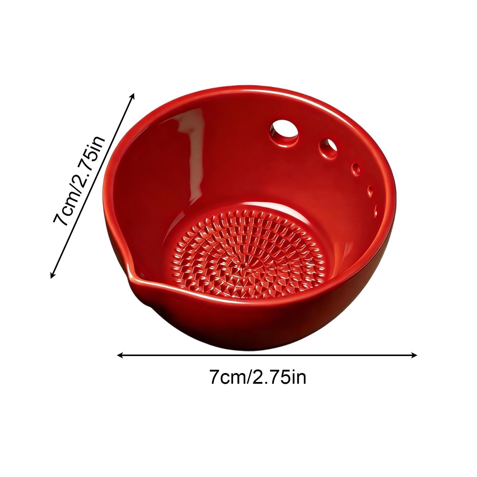 Mini Garlic Grater Bowl - Culinary Dish for Crushing Spices | Sturdy Porcelain with Raised, Non Slip Base, Compact Design for Garlic, Ginger Aromatic 2.76x2.76 in