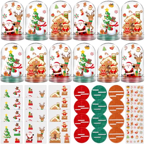 JarThenaAMCS 12 Set Christmas Snow Globe Craft Kit DIY Make Your Own...
